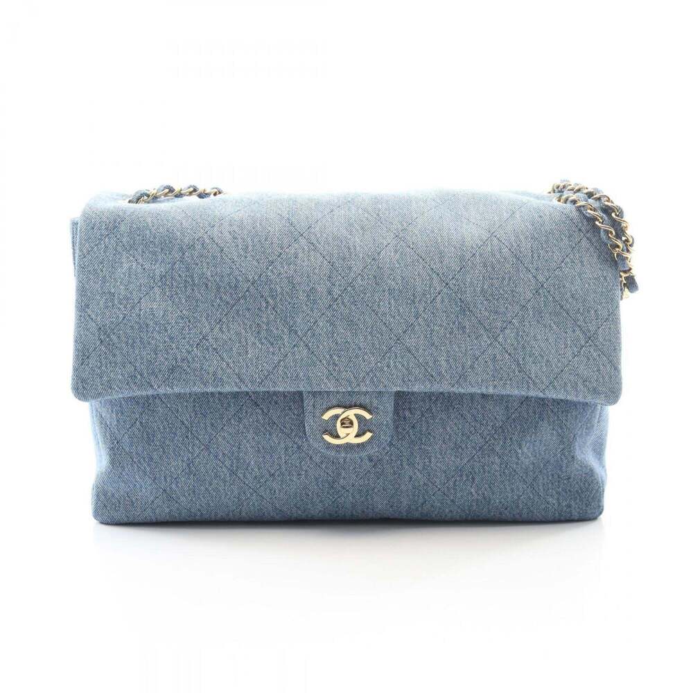 Chanel Jumbo Matelassé Shoulder Bag/Handbag, Denim, Women's, Blue